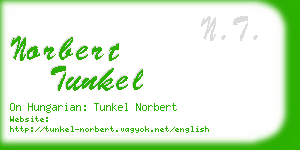 norbert tunkel business card